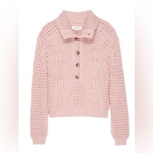 THE GREAT cozy cable pullover in beautiful pale blush, NWT